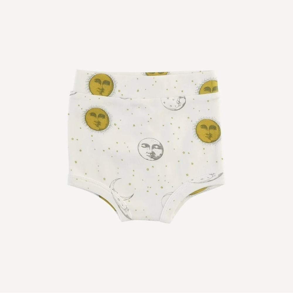 Kate Quinn retro bloomer, sun & moon night sky | organic cotton interlock 12-18m - Picture 1 of 4